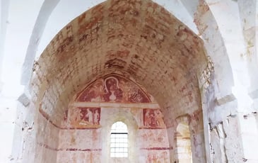 Visite documentée de l'église de Lachapelle-sous-Gerberoy et du lavoir : fresques exceptionnelles du 12e au 20e S (inscription M.H.)